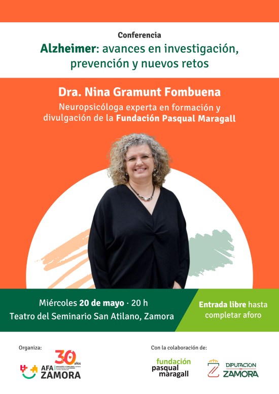 AFA Zamora celebrará una conferencia sobre investigación y prevención del alzhéimer con la neuropsicóloga Nina Gramunt y Cristina Maragall.